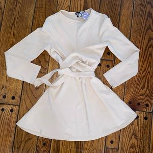 NWT - Long sleeve wrap front skater dress